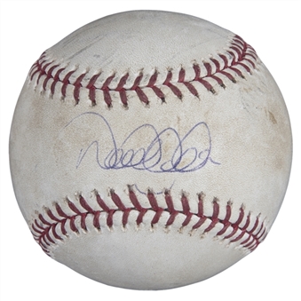 2006 Derek Jeter Signed Game Used OML Selig Baseball (MLB Authenticated & Steiner)